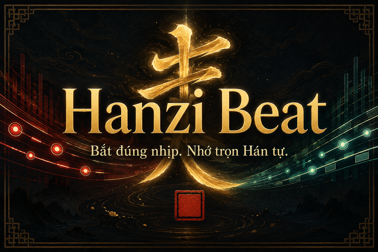 Sân khấu âm nhạc Hanzi Beat với Hán tự phát sáng